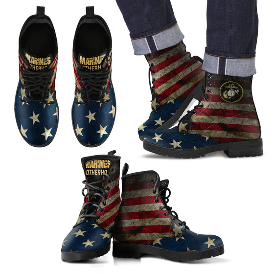 Marines Brotherhood Men Leather Boots