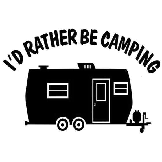 2PCS/SET 16.2cmx10.7cm I'd Rather Be Camping Car Styling Decor Vinyl Car Sticker
