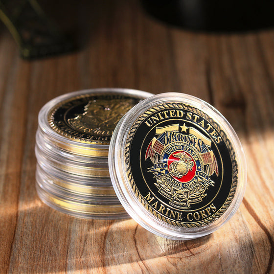 2018 New Gold Plated Bitcoin the Dogs of War US Marine Corps