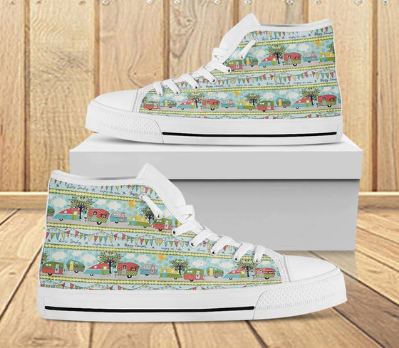 Vintage Campers High Top Shoes Camping Shoes