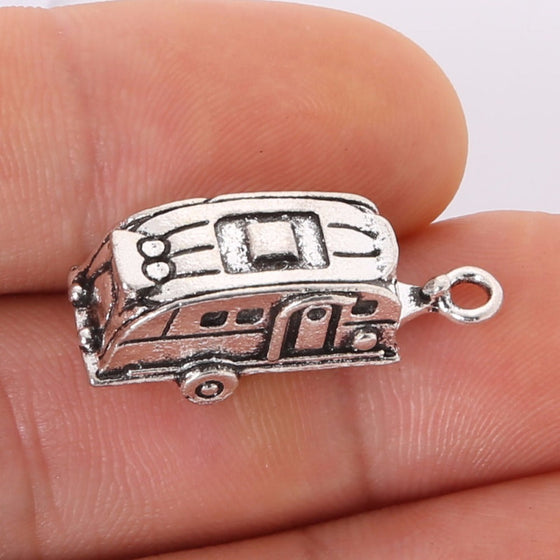 3pcs Charms Tibetan Antique Silver Camper Trailer Charms Pendants DIY