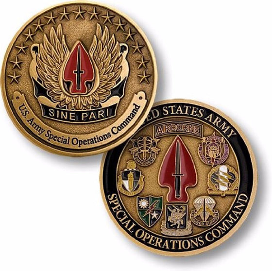 U.S. Army Special Operations Command - Sine Pari - USASOC Challenge Coin
