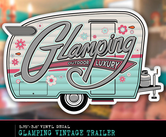 2PCS/SET Glamping Vintage Trailer Decal Camper Shasta Trailer Retro