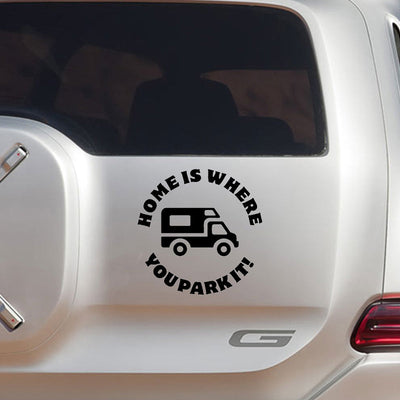 2PCS Camping HOME IS WHERE YOU PARK IT Vinyl Sticker Ideal for Campervan