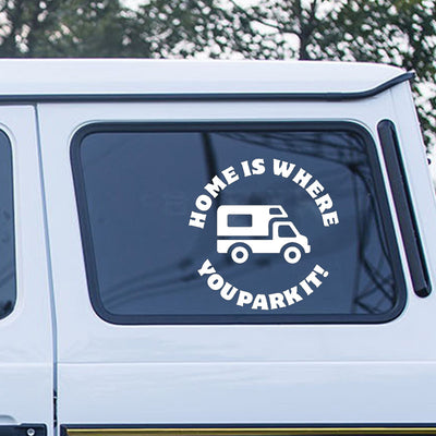 2PCS Camping HOME IS WHERE YOU PARK IT Vinyl Sticker Ideal for Campervan