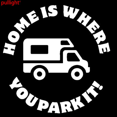 2PCS Camping HOME IS WHERE YOU PARK IT Vinyl Sticker Ideal for Campervan