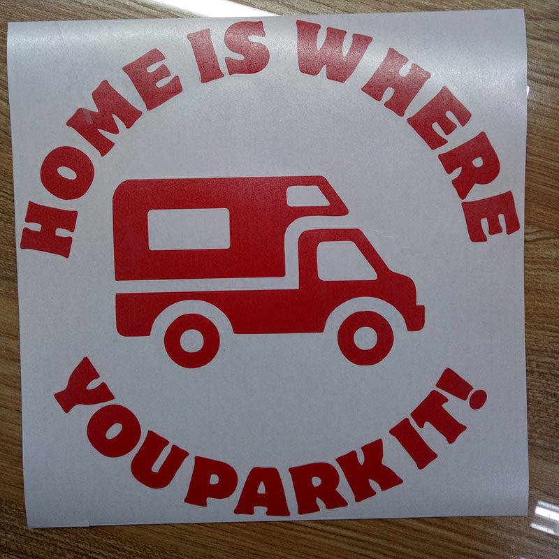 2PCS Camping HOME IS WHERE YOU PARK IT Vinyl Sticker Ideal for Campervan