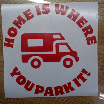 2PCS Camping HOME IS WHERE YOU PARK IT Vinyl Sticker Ideal for Campervan