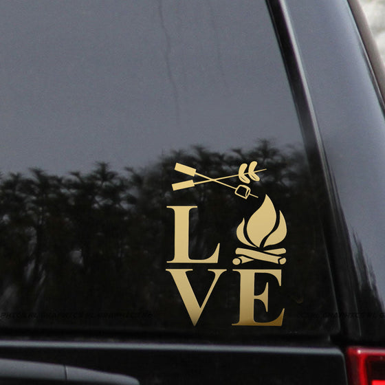 Camping Love Weiners Fire Smores Marsh mallows RV Tent Trailer Sticker Decal