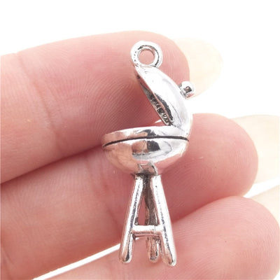 30pcs/set Antique Silver Plated Camping Charms Collection Camper Trailer Camp Rocks Lantern Fire Grill Road Sign DIY Pendant
