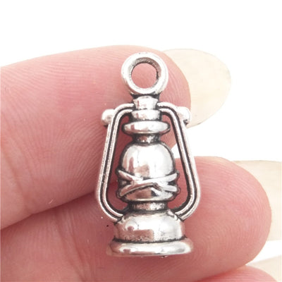 30pcs/set Antique Silver Plated Camping Charms Collection Camper Trailer Camp Rocks Lantern Fire Grill Road Sign DIY Pendant