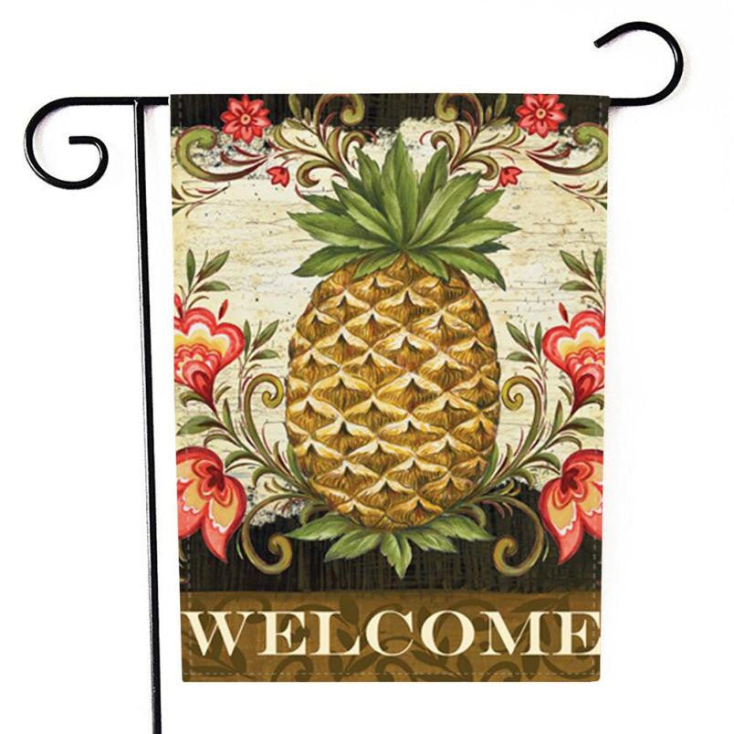 2018 Happy Camper Garden Flag Indoor Outdoor Home Decor Letters Flowers Flag