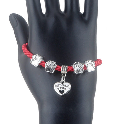 Dog Crazier Paw Best Friend Charms Bracelets Jewelry