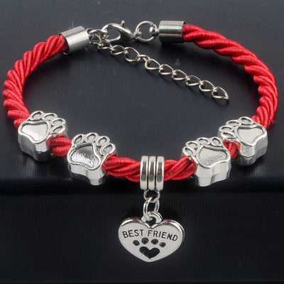 Dog Crazier Paw Best Friend Charms Bracelets Jewelry