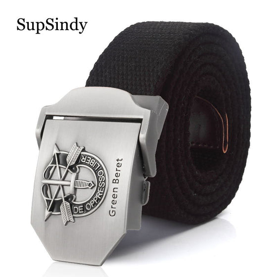 Special Forces Special Operation Commands Green Beret Metal Buckle Canvas Belt