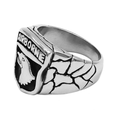 101st Airborne Screaming Eagles Ring 316L Stainless Steel Jewelry