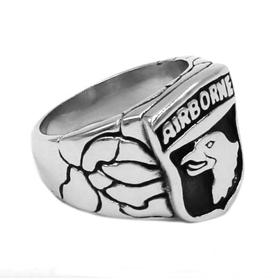 101st Airborne Screaming Eagles Ring 316L Stainless Steel Jewelry