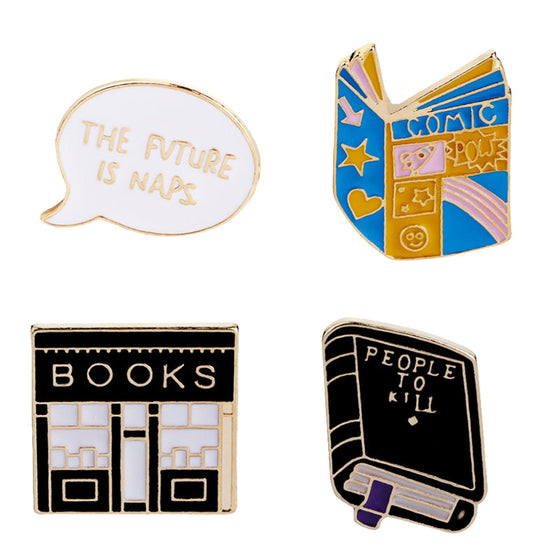 Book Enamel Pin Badge Brooch Gift for Books Lover Reading Lapel Pin