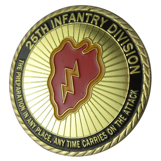 U.S. ARMY 25th Infantry Division 24K Gold Plated Challenge coin/Medal 1069#