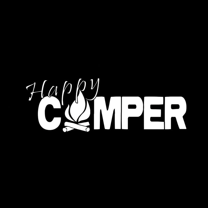 20X6.9CM HAPPY CAMPER Fire Camp Outdoors Bumper Sticker Car Decal