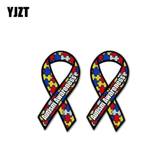 2PCS/SET 5CMx9.5CM Funny Creative Autism Awareness Car Sticker PVC Decal