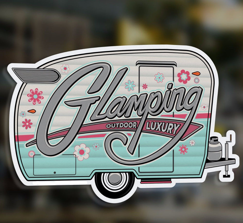 2PCS/SET Glamping Vintage Trailer Decal Camper Shasta Trailer Retro