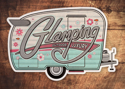2PCS/SET Glamping Vintage Trailer Decal Camper Shasta Trailer Retro