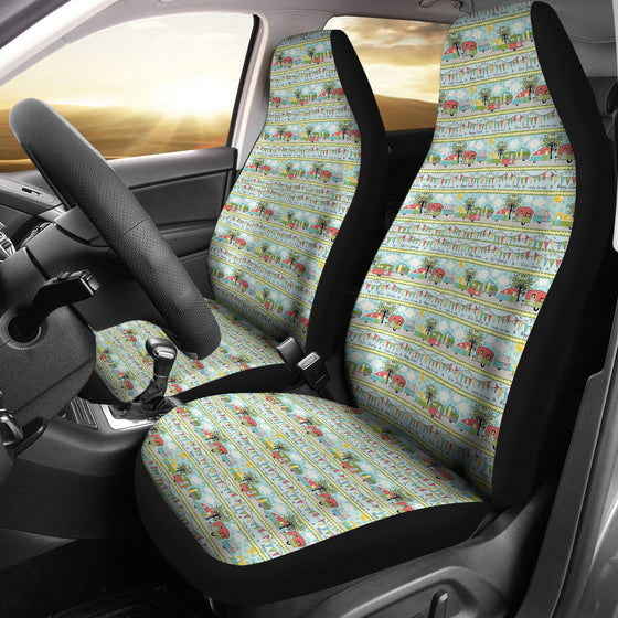 2PCS Happy Camper Seat Covers