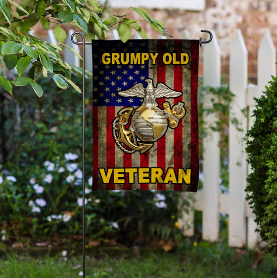 American Grumpy Old Veteran Garden Flag