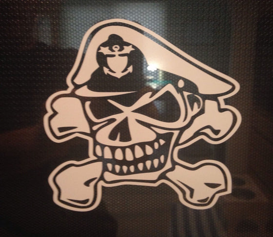 US Coast Guard Chief Petty Officer Skull And Cross Bones Decal, CPO , SCPO, MCPO