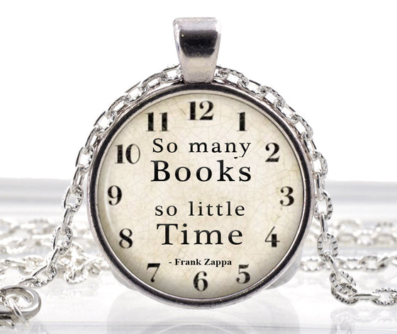Book Necklace Frank Zappa Quote Pendant Literacy Teacher Librarian Jewelry Gift