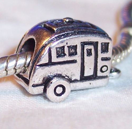 Camper RV Mobile Home Camping Trip Camp Travel Charm for European Bead Bracelets